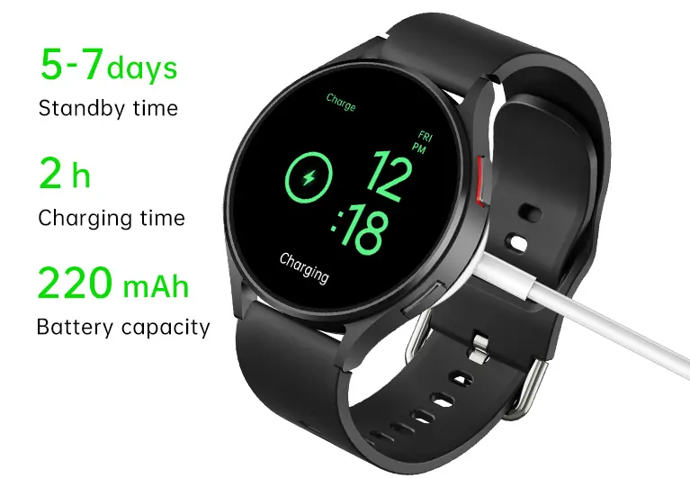 Montre intelligente de 1.3 pouces, forme ronde, cadran, bouton de rotation de l'écran, bracelet de sport BT, appel GPS, Galaxy Watch 6, montre intelligente