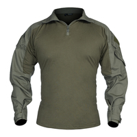 Camisa Táctica IDOGEAR G3 Camuflaje con Bolsillos Grandes de Almacenamiento, Mangas Largas y Coderas, Color Verde Ranger, Disponible en Talla Grande