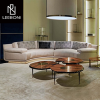 Italienische beliebte Wohnzimmer Sofa halbrunde Halbkreis modulare Mond Samt moderne halbrunde Sofas