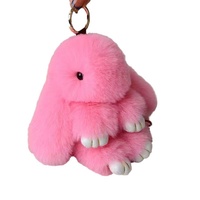 Gantungan Tas Kelinci Lucu Bahan Plush Lembut Berbulu, Liontin Gantungan Kunci untuk Wanita dan Anak Perempuan, Dekorasi Tas Tangan, Ransel, Mobil, Hadiah