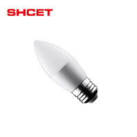 Hersteller OEM High Lumens Kunststoff Aluminium gehäuse 220V 3W 5W 7W LED Kerze Glühbirne B22 E14 Basis für den Heimgebrauch von SHCET