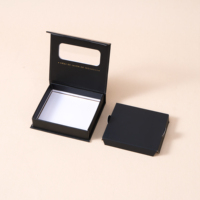 Boîte d'emballage de luxe personnalisée noire rigide à fermeture magnétique pour faux ongles avec fenêtre et insert – Cajas Personalizadas