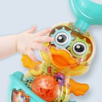 Jouets de bain pour bébé, canard transparent avec engrenages, jouets de bain pour bébé qui pulvérisent de l'eau avec ventouse