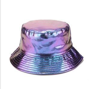 Unisex Laser Metallic Fisherman Christmas Halloween <strong>Easter</strong> Bar Party Fashion Holographic Sun <strong>Hat</strong> Rave Carnival Bucket Cap Silver - Product Image 4