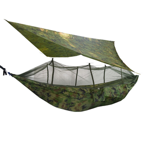 Factory Wholesale 210T Nylon Camping <strong>Hammock</strong> with Mosquito <strong>Net</strong> Parachute Camouflage Design for Traveling - Product Image 1