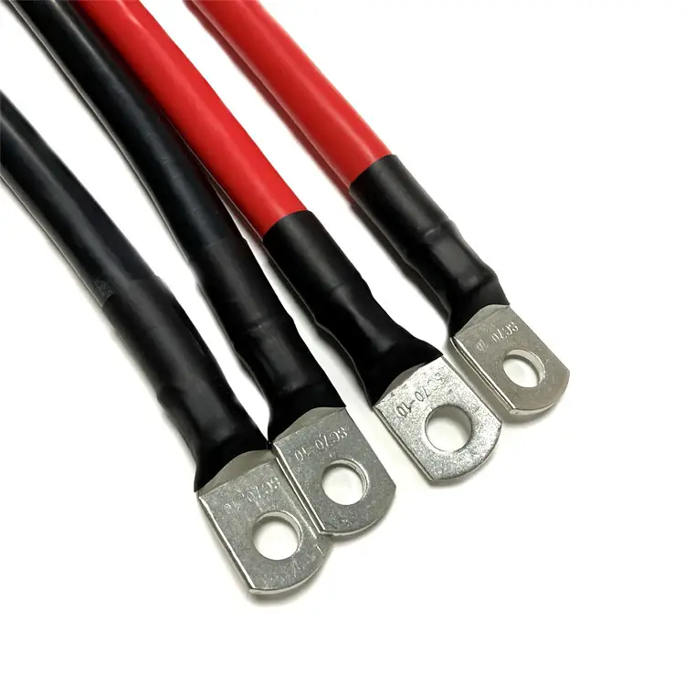 1/0 3/0 25mm2 25mm2 35mm2 16mm 2AWG 6AWG Bateria automotiva M8 terminais DC cabo de bateria de carro silicone chicote de fios solar