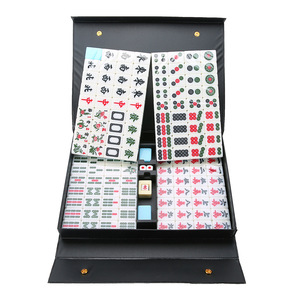Tuiles de mahjong en jade cristal bicolore 36 42 mm, imitation jade mélamine, taille moyenne et grande pour jeu de mahjong - Product Image 3