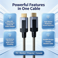 Câble HDMI Fibre Optique 8K Ultra Haute Vitesse HDMI2.1 48 Gbps 8K 60Hz 4K 120Hz Mâle-Mâle pour TV, Home Cinéma, Projecteur