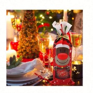 Bolsa de Lona de Algodón Decorativa Navideña para Botellas de Vino, para Empaque de Regalos e Impresión - Product Image 4