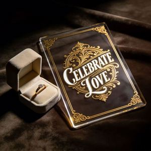 Invitación personalizada de acrílico grueso con caligrafía serigrafiada, tarjeta de recuerdo de lujo para bodas y eventos corporativos - Product Image 1