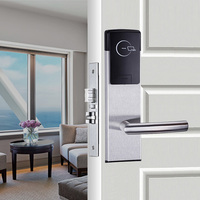 Cerradura Inteligente para Puerta de Hotel con Manija de Embutir Estándar Estadounidense, con Tarjeta de Acceso y Software de Gestión, Cerraduras de Alta Tecnología