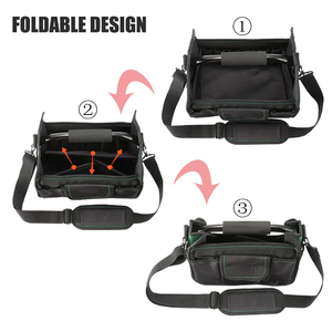 Bolsa de Herramientas para Electricista, Pequeña, Abierta, Impermeable, de Gran Capacidad, con Asa de Acero Inoxidable y Correa de Hombro Ajustable, 21 Bolsillos - Product Image 4