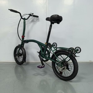 <span class=keywords><strong>Bicicleta</strong></span> Plegable de 16 Pulgadas, Ultraligera, de Aleación de Aluminio, con Triple Plegado, Cuadro Totalmente Amortiguado, Portátil, de 7 Velocidades y Doble Freno de Disco - Product Image 4
