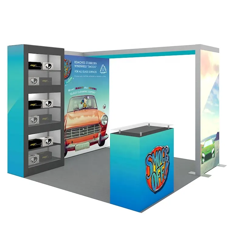 Hot Sale Portable Modular Aluminum Exhibition Tradeshow Custom Seg Fabric Led Backlit Backdrop 10x10 Trade Show Booth Display