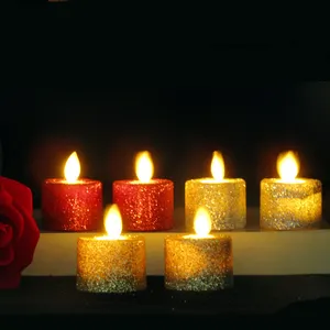 Оптовая продажа, Мерцающие светодиодные Чайные свечи на батарейках для украшения свадебной вечеринки