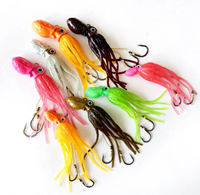 Umpan Pancing Cumi-cumi Bercahaya 3D Mata TPR Berat 100g-450g, Umpan Ikan Air Asin, Promo Terbatas