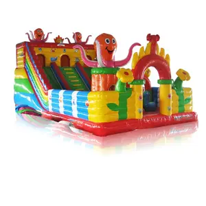 High Quality Leisure Central Octopus Inflatable Water Slide Bouncers Combo Bounce House With Slide Park Trampolines