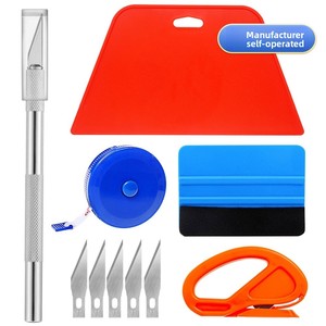 Kit d'outils 10 pièces pour l'application de film sur vitres de voiture : Couteau trapézoïdal, mètre ruban, papier peint publicitaire (matériau PET) - Product Image 5
