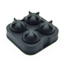 Moule à glaçons rond réutilisable de 4 cavités de 1.77 pouces pour whisky, sans BPA, de qualité alimentaire, facile à libérer, en silicone, avec sphère flexible.