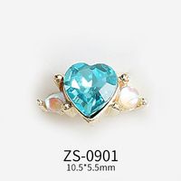 Vente en gros d'ongles en forme de cœur 3D Love Rhinestone rouge rose vert goujons diamants forets en alliage de métal manucure bricolage déco outils