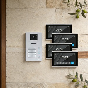 <span class=keywords><strong>Interphone</strong></span> vidéo 4 fils 10 pouces avec code numérique, système de visiophone numérique, intégration de contrôle d'accès intelligent pour maisons jumelées - Product Image 1