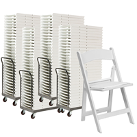 Chaises Pliantes Empilables en Résine Blanche en Plastique pour Salle à Manger, Location Événementielle à Bon Prix Vente en Gros