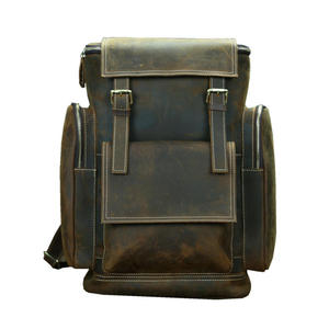 Sac à dos en cuir de vache véritable pour hommes, sac de voyage de grande capacité en cuir Crazy Horse, sacs à dos pour hommes - Product Image 5