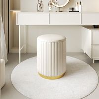 Tabouret de maquillage rond avec rangement, chaise basse pour coiffeuse, mobilier moderne et minimaliste pour chambre et salon, en velours