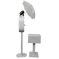 Nouvelle cabine photo ovale en métal 2026 avec écran tactile iPad, appareil photo reflex numérique et anneau lumineux RGB pour mariages, événements et fêtes