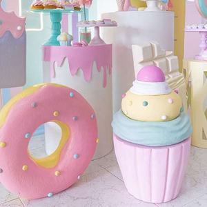 Decoración de Cumpleaños de Candy <span class=keywords><strong>Land</strong></span>, Suministros de Decoración, Donuts Pastel, Macarons, Helados <span class=keywords><strong>Gigantes</strong></span>, Decoración de Dulces - Product Image 4