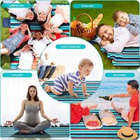 Tapis de pique-nique pliable épais neutre grand format avec sangle de transport lavable, durable, imperméable, pour l'extérieur
