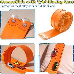 מסלול הרכבת פלסטיק מכירות עם 2 מכוניות סגסוגת אחסון נייד הטוב ביותר צעצועים 4.5 מטר גמיש מסלול רך לילדים - Product Image 3