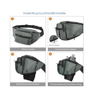 2025 Hot Fashion Sports Canvas <b>Running</b> Belt Bag Waterproof Storage Waist Pack <b>with</b> Water Bottles Holder Unisex Outdoor - Product Image 6