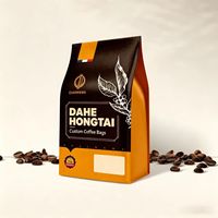 Pochette à café réutilisable écologique avec fermeture éclair et valve d'air, emballage en feuille alimentaire pour thé en poudre et bonbons en vrac