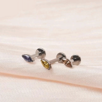 Push Pin G23 Titane Nez Stud Sexy Labret Corps Lèvre Piercing Bijoux Boucles D'oreilles Sans Fil