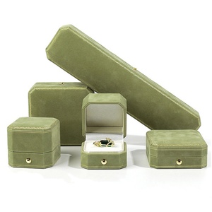Wholesale Luxury Velvet Jewelry <b>Box</b> Packaging High Quality Octagonal Snap Button Custom Logo Ring Necklace Bracelet Pendant <b>Box</b> - Product Image 5
