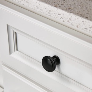 Núm ngăn kéo màu đen mờ Núm tủ kim loại nguyên khối hình tròn cho phần cứng tủ bếp - Product Image 2