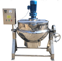 Marmite de cuisson industrielle automatisée commerciale à double enveloppe inclinable avec agitateur pour la cuisson et le mélange de sauces caramel