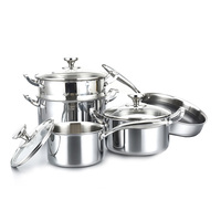 Ensemble de casseroles modernes en métal antiadhésif 10 pièces avec casserole et faitout en acier inoxydable - Passe au lave-vaisselle