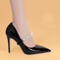 Vente en gros Usine 100% Polyester Perle Bande Élastique Chaussures Sangles avec Boucle Amovible