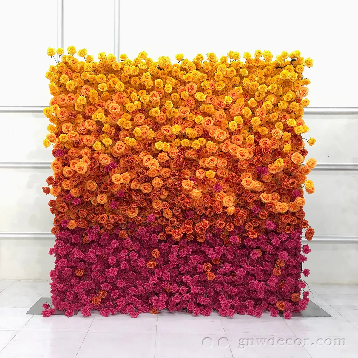 GNW Wholesale Flores Gradient Floral Backdrop Restaurant Decoration Wedding Party Events Artificial Wall Flowers Panel