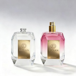 Nuova Bottiglia di Profumo Nera Irregolare, Flacone Spray in Vetro Vuoto con Pompa Atomizzatore, 50ML 100ML, con Tappo Dorato - Product Image 3