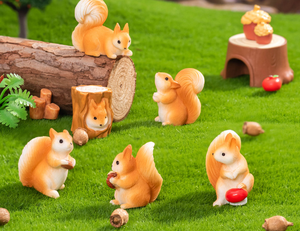 Statuette Realistiche di Scoiattoli 3D in Resina, Giocattoli Cartoon di <span class=keywords><strong>Animali</strong></span> Selvatici, Souvenir per Zoo e Parchi, Decorazioni da Giardino - Product Image 2