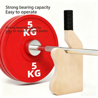 Barbell Jack Lifting Pry Bar : Barre de levage efficace pour la chargement de plaques de poids et l'aide au soulevé de terre, en bois, pour la musculation en salle de sport