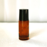 Flacon vide en verre transparent ou ambré de 30 ml ou 50 ml pour déodorant et cosmétiques, avec grand applicateur à bille en quartz rose, idéal pour les voyages