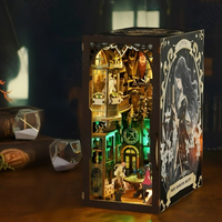 Kit de coin de livre magique 3D-Insert d'étagère miniature bricolage, puzzle en bois pour la décoration intérieure, cadeau unique pour les amateurs de livres