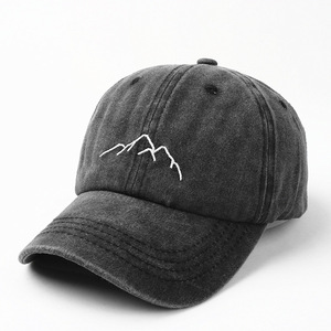 Gorra de Béisbol de Algodón Lavado con Bordado de Montaña, Unisex, Protección Solar para Exteriores - Product Image 3