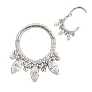 Anillo de titanio G23 al por mayor, tipo clicker, para nariz, con bisagra, segmentado, joyería para piercing corporal - Product Image 5