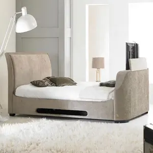 under bed tv lift new design fabric leather bed with tv good quality bedroom furniture tv bed