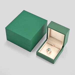 FANXI Green PU Leather Jewelry <b>Box</b> <b>Earrings</b> Pendants Watches Bracelets for Jewelry Packaging <b>Gift</b> <b>Box</b> - Product Image 4